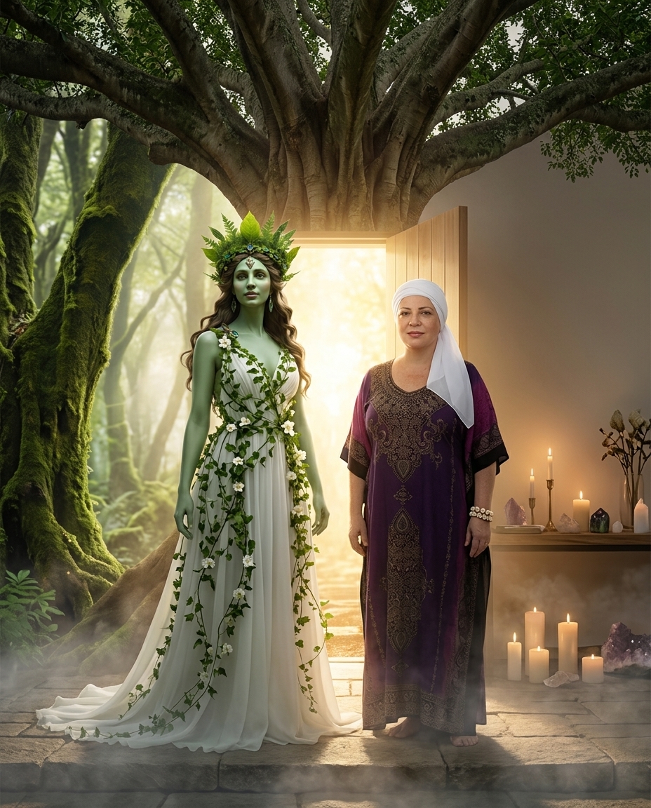Gaia e Barbara Gi abrindo o portal entre os mundos